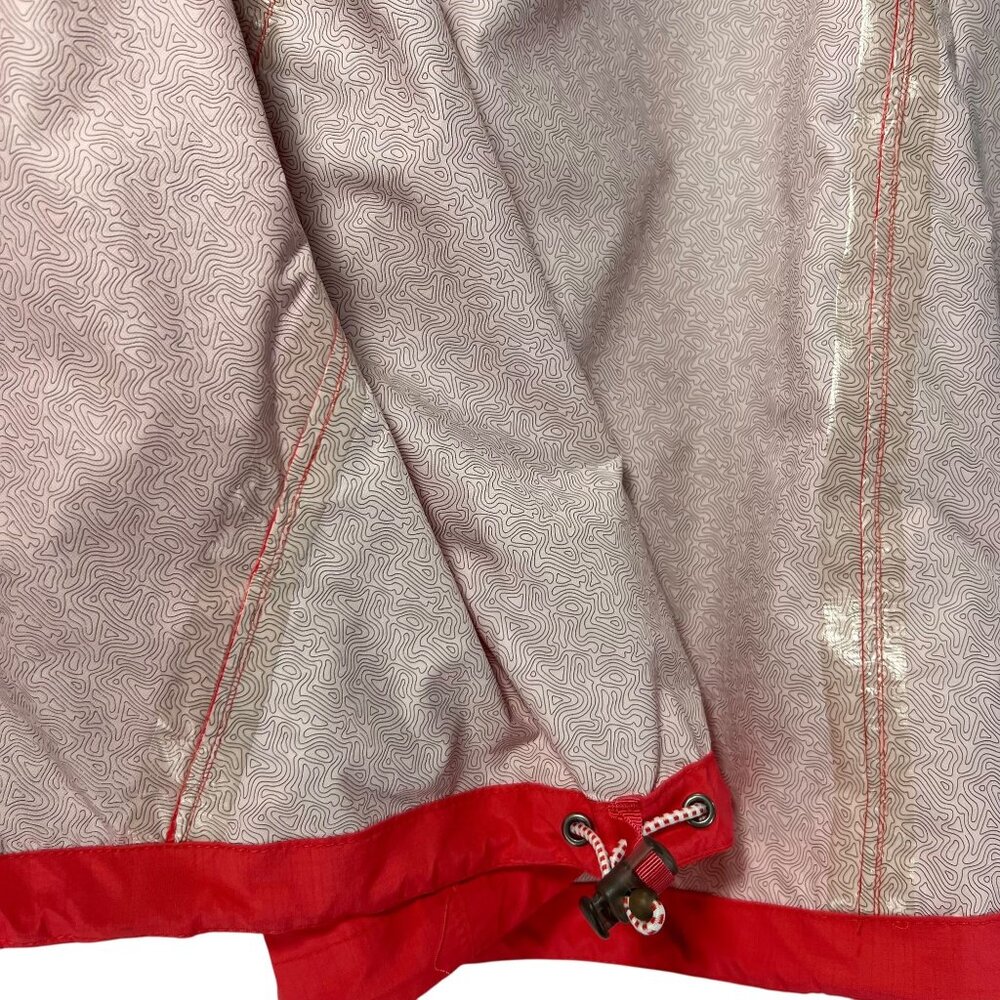 Cabelas Salmon Pink Rain Jacket Removable Hood Zippered Pockets Pits M Adjust - Picture 11 of 16